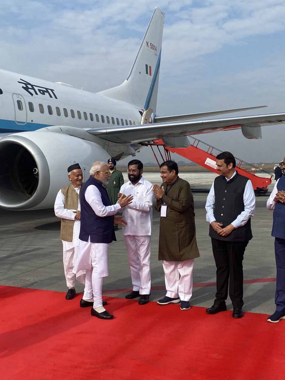 Prime Minister Narendra Modi at Nagpur Airport