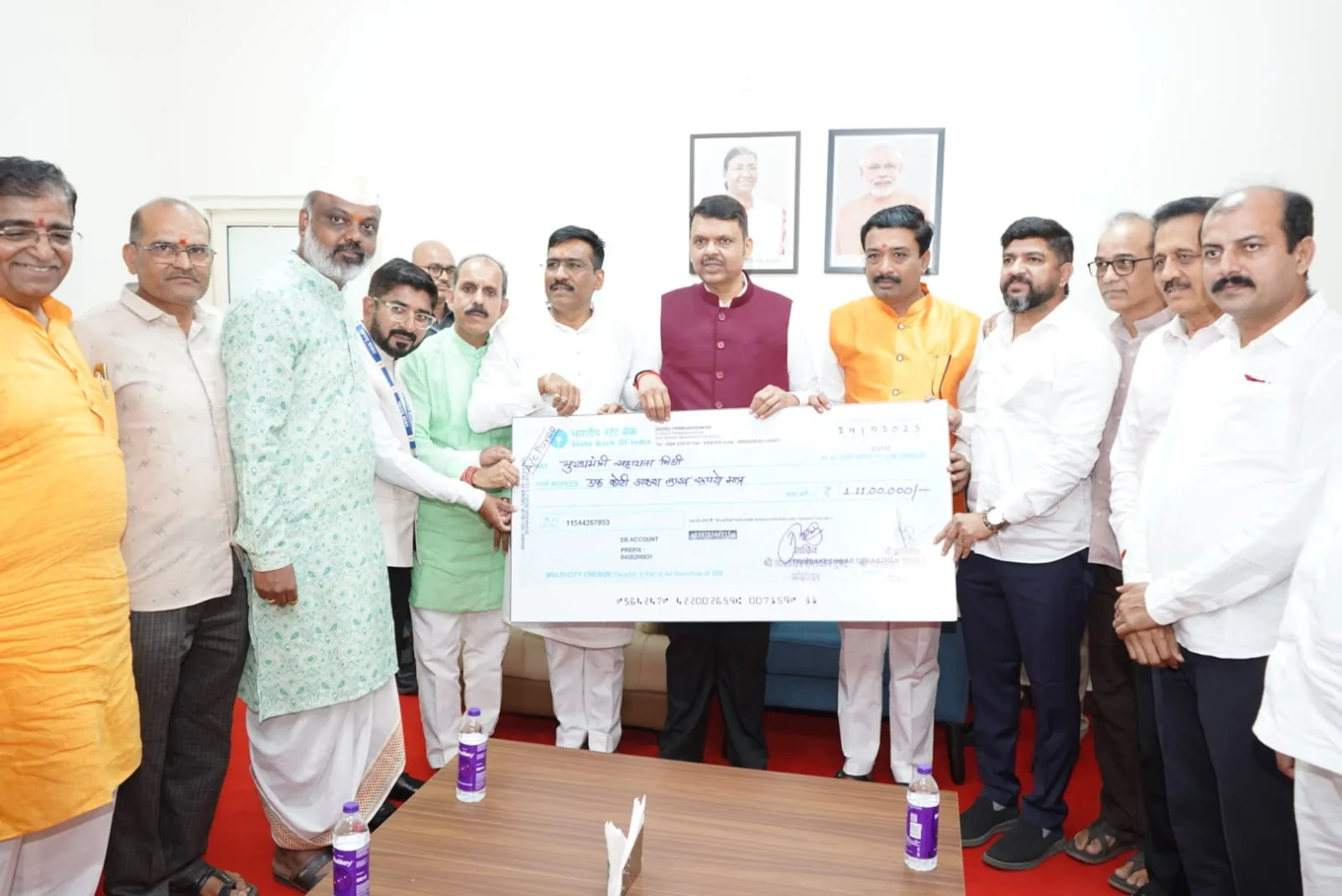Trimbakeshwar Temple Trust,Trimbakeshwar Devasthan Trust donates Rs 1.11 crore to Chief Minister's Relief Fund